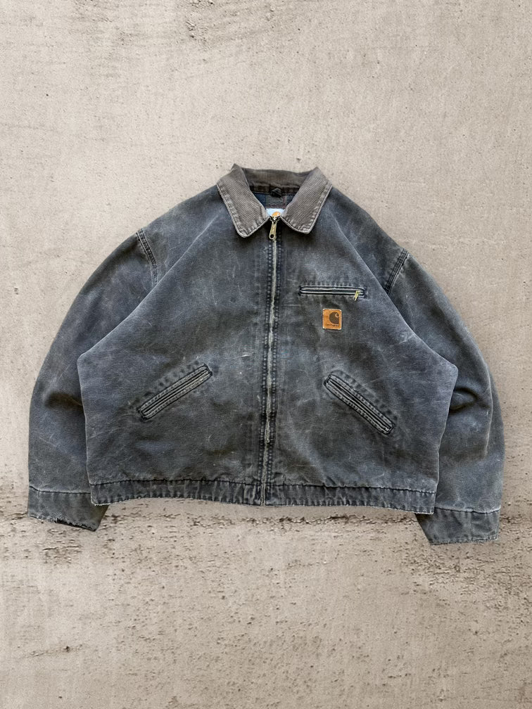 90s Carhartt Wool Lined Black Detroit Jacket - XL