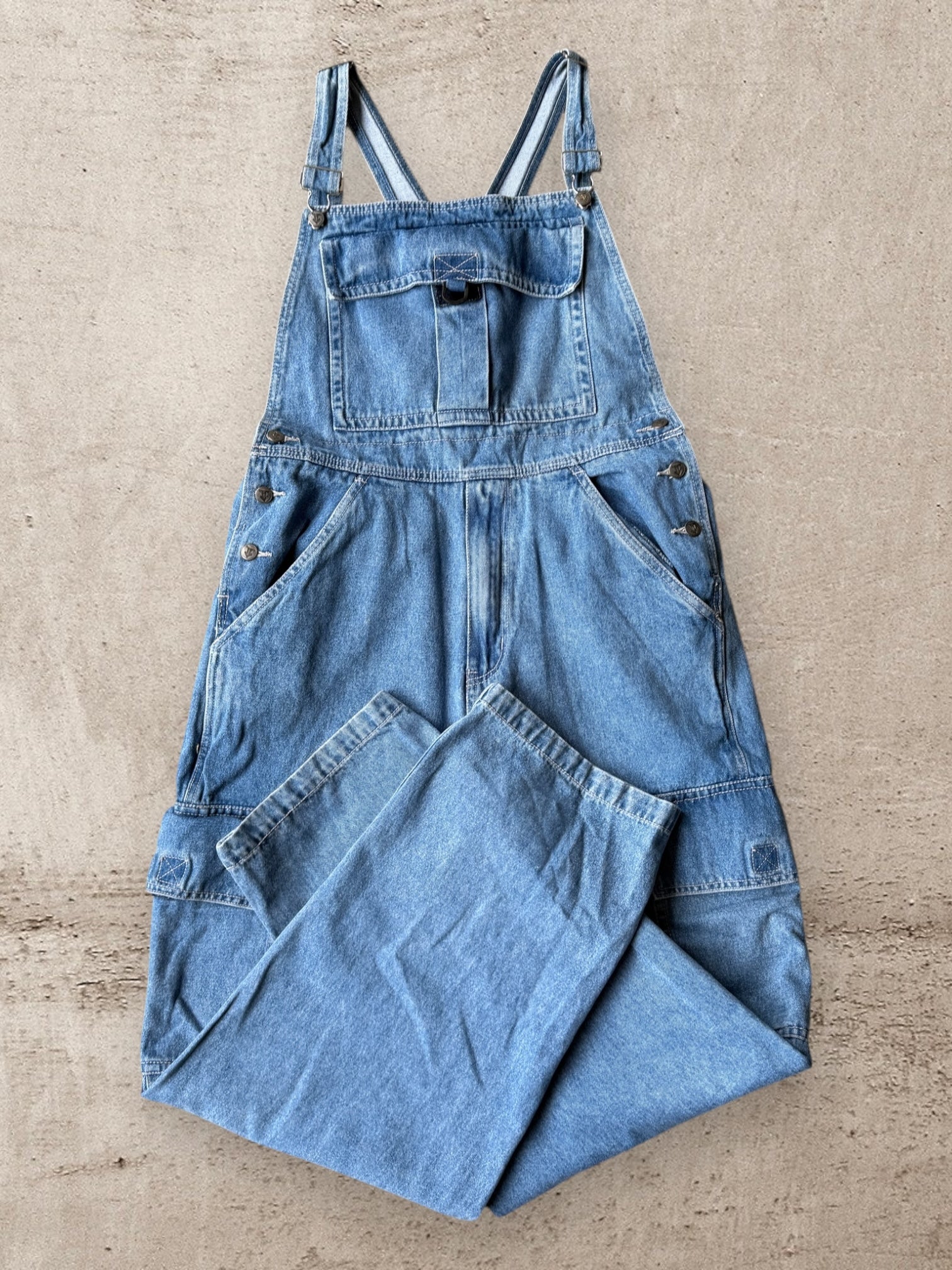 00s Denim Cargo Overalls -