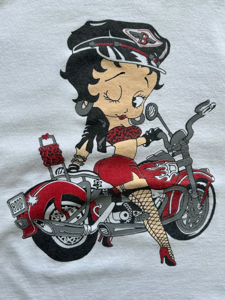 00s Betty Boop Biker Graphic T-Shirt - XL