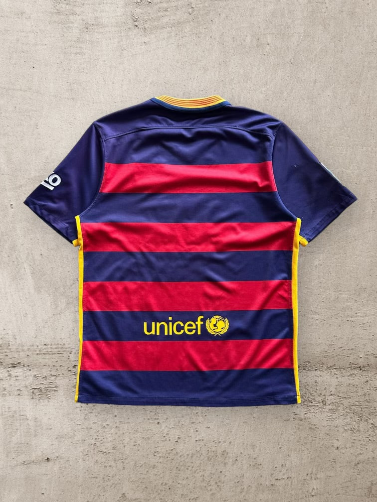 Nike Striped Barcelona Soccer Jersey - Medium