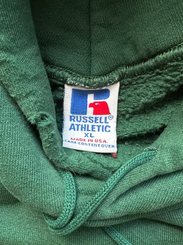 90s Russell Athletic Forest Green Hoodie - XL