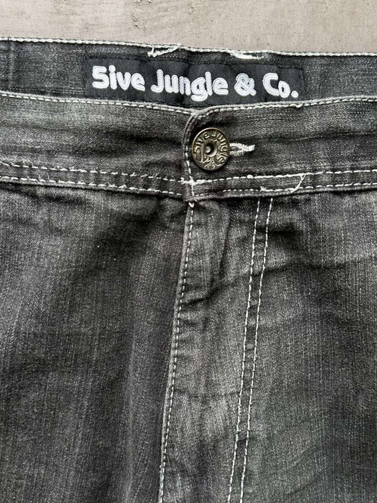 00s 5ive Jungle & Co Black Baggy Denim Jeans - 40x33