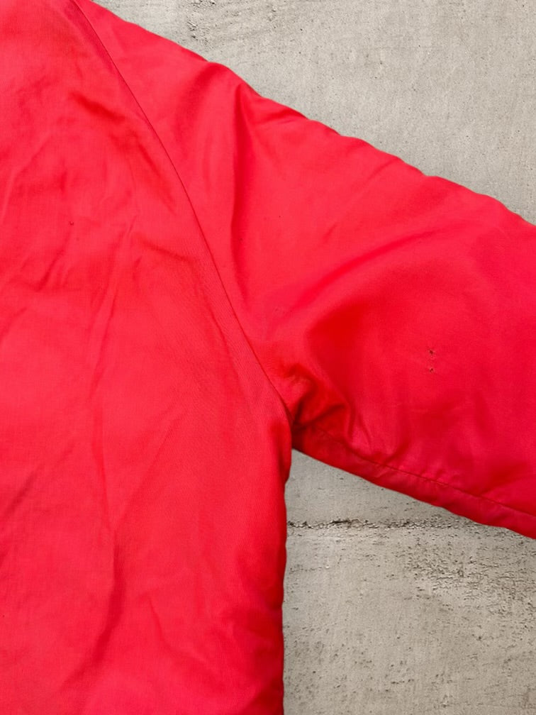 80s Striped Fleece Collared Full Zip Ski Jacket - Medium