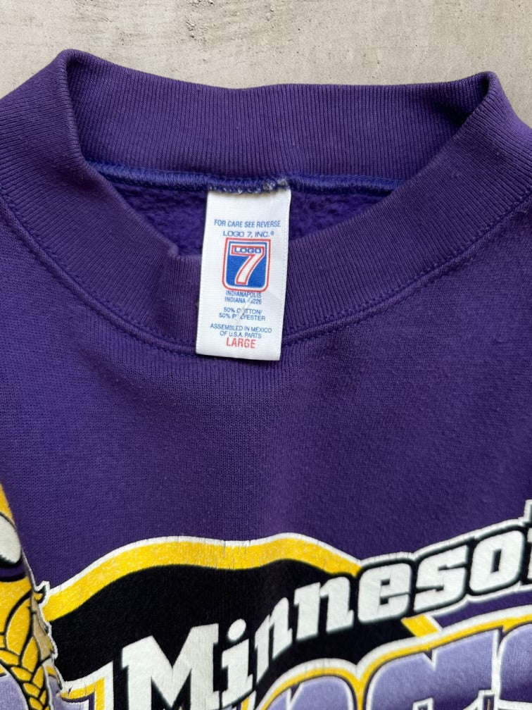 90s Logo7 Minnesota Vikings Graphic Crewneck - Large