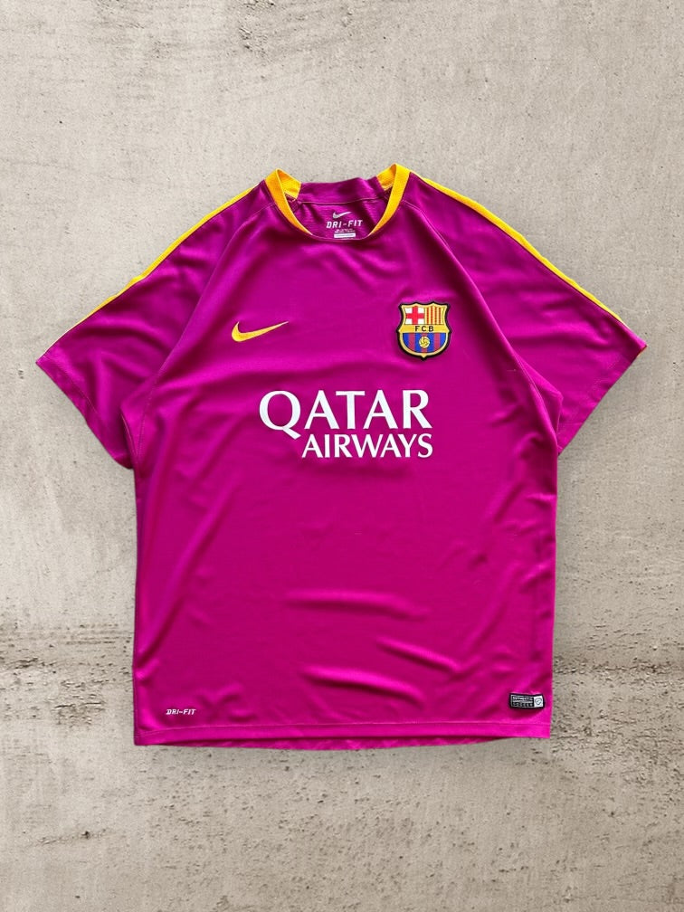 00s Nike Barcelona Soccer Jersey - Large