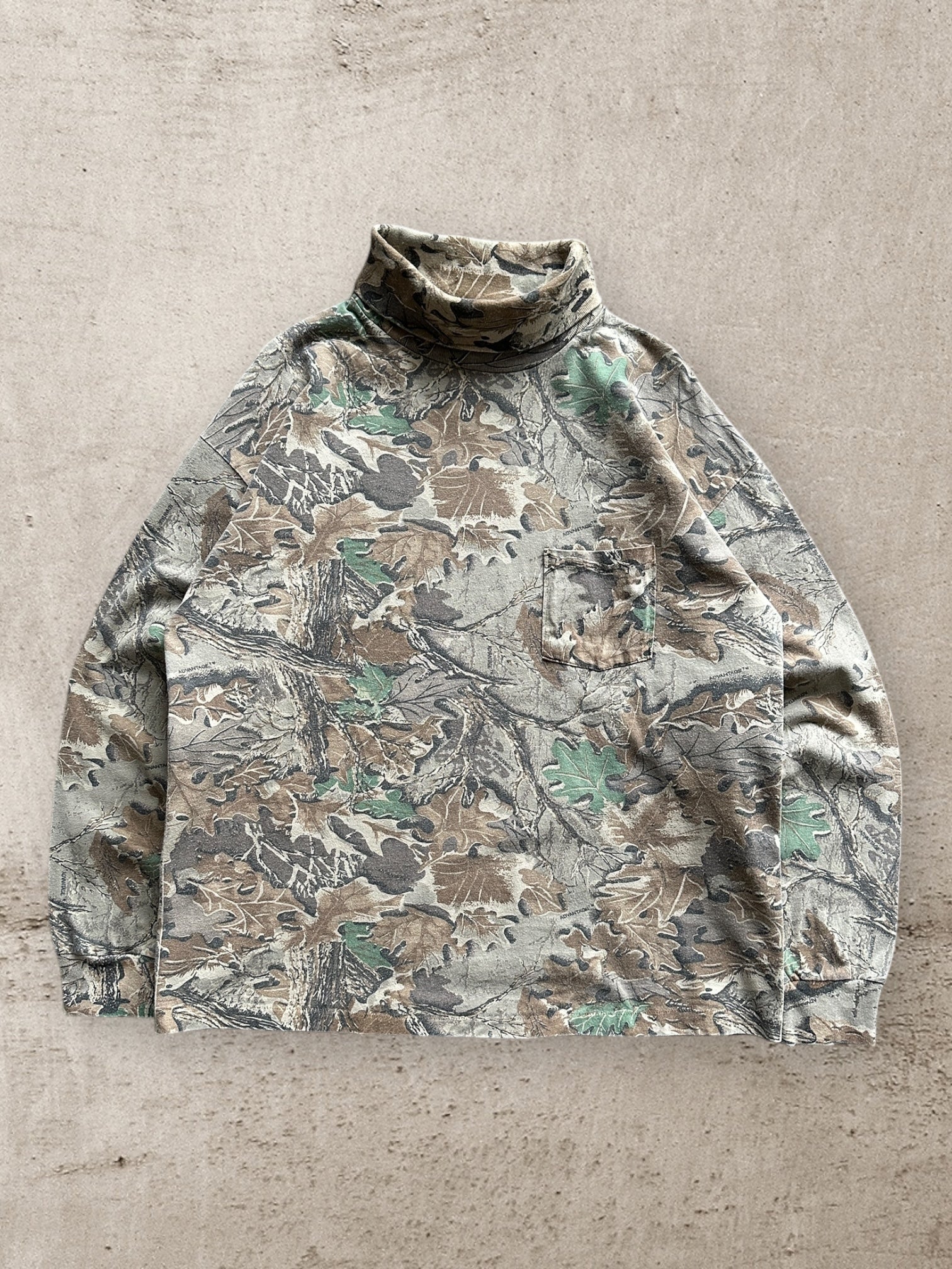 90s Sasquatch Real Tree Camouflage Turtle Neck - XL