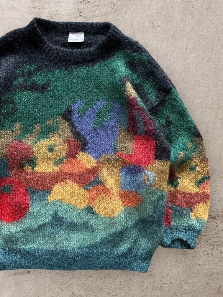 90s Soft Options Multicolor Mohair Knit Sweater - XXL