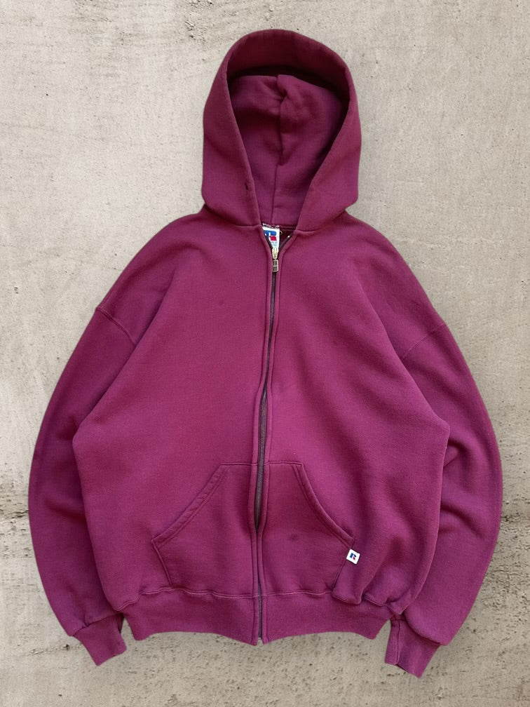 90s Russell Athletic Zip Up Hoodie - XL