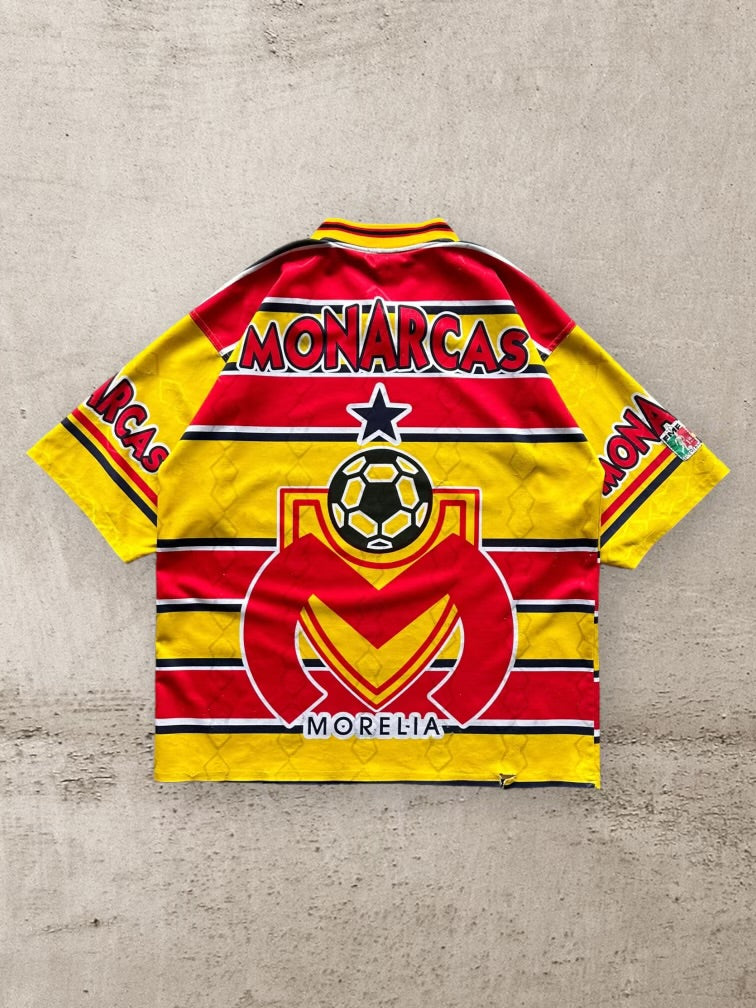 90s Monarcas Morelia Striped Soccer Jersey - XL