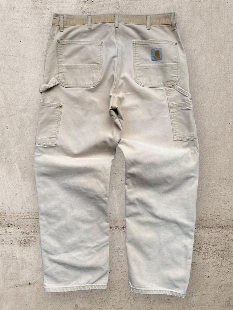 90s Carhartt Faded Double Knee Pants - 36x30