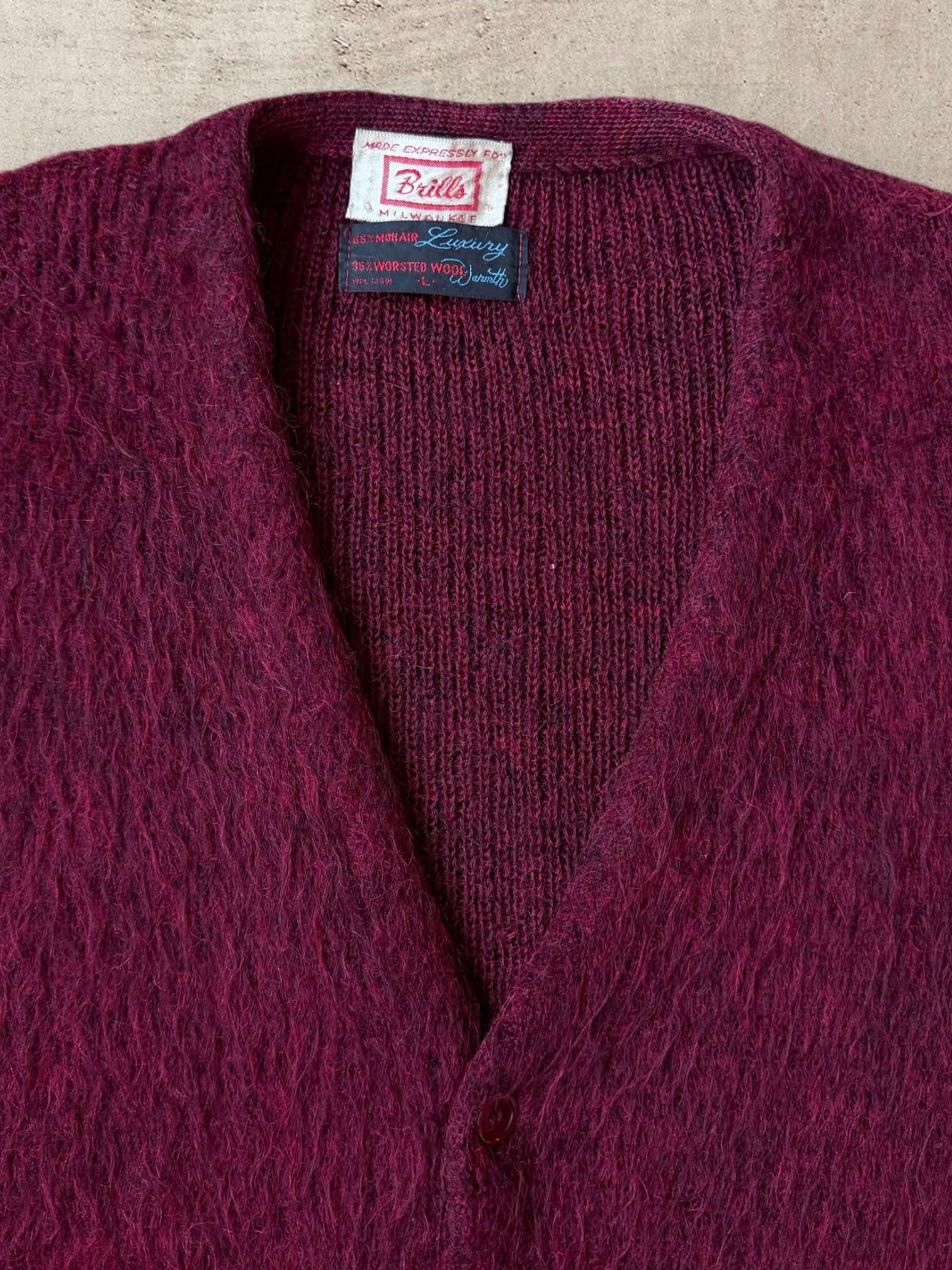 60s Brills Mohair Cardigan Sweater - Medium