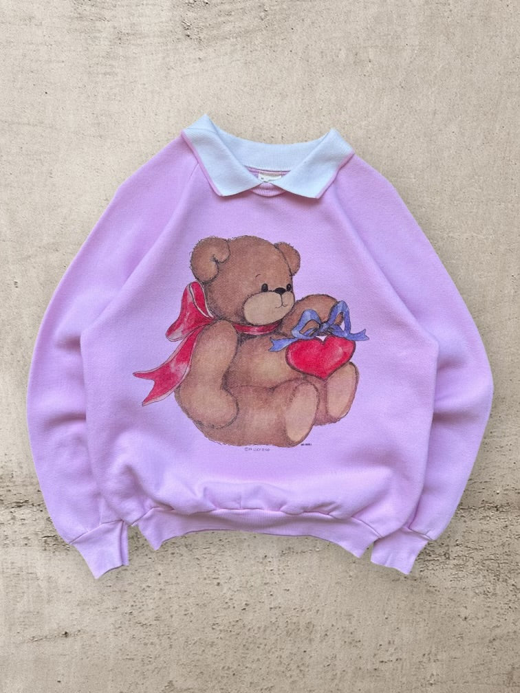 90s Teddy Bear Collared Crewneck - Medium