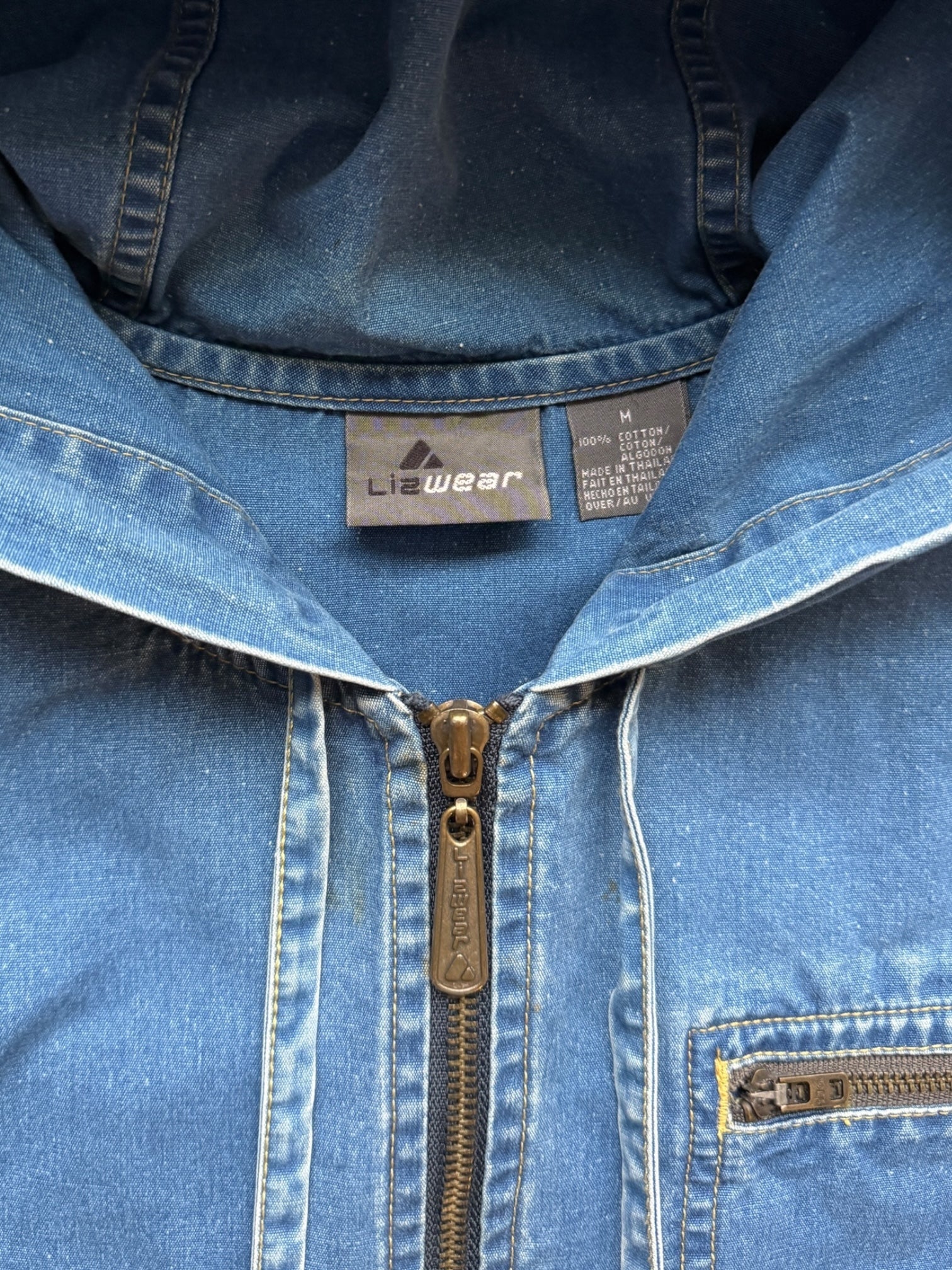 90s Lizwear Denim Hooded Jacket - Medium