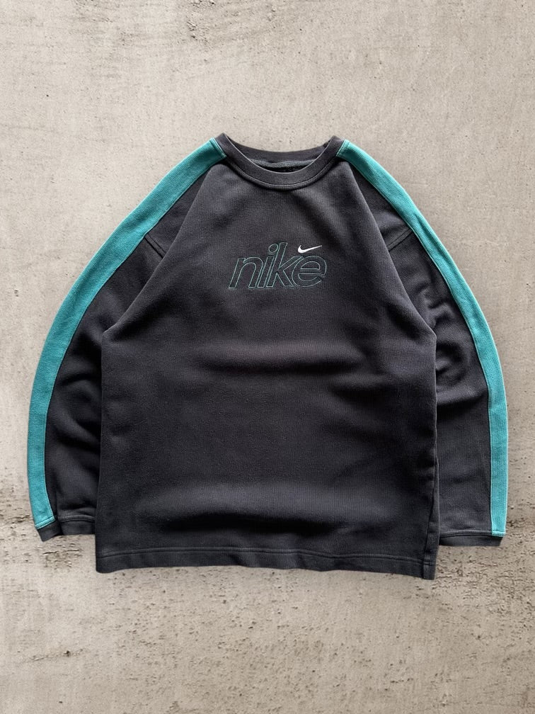 90s Nike Color Block Embroidered Crewneck - Medium