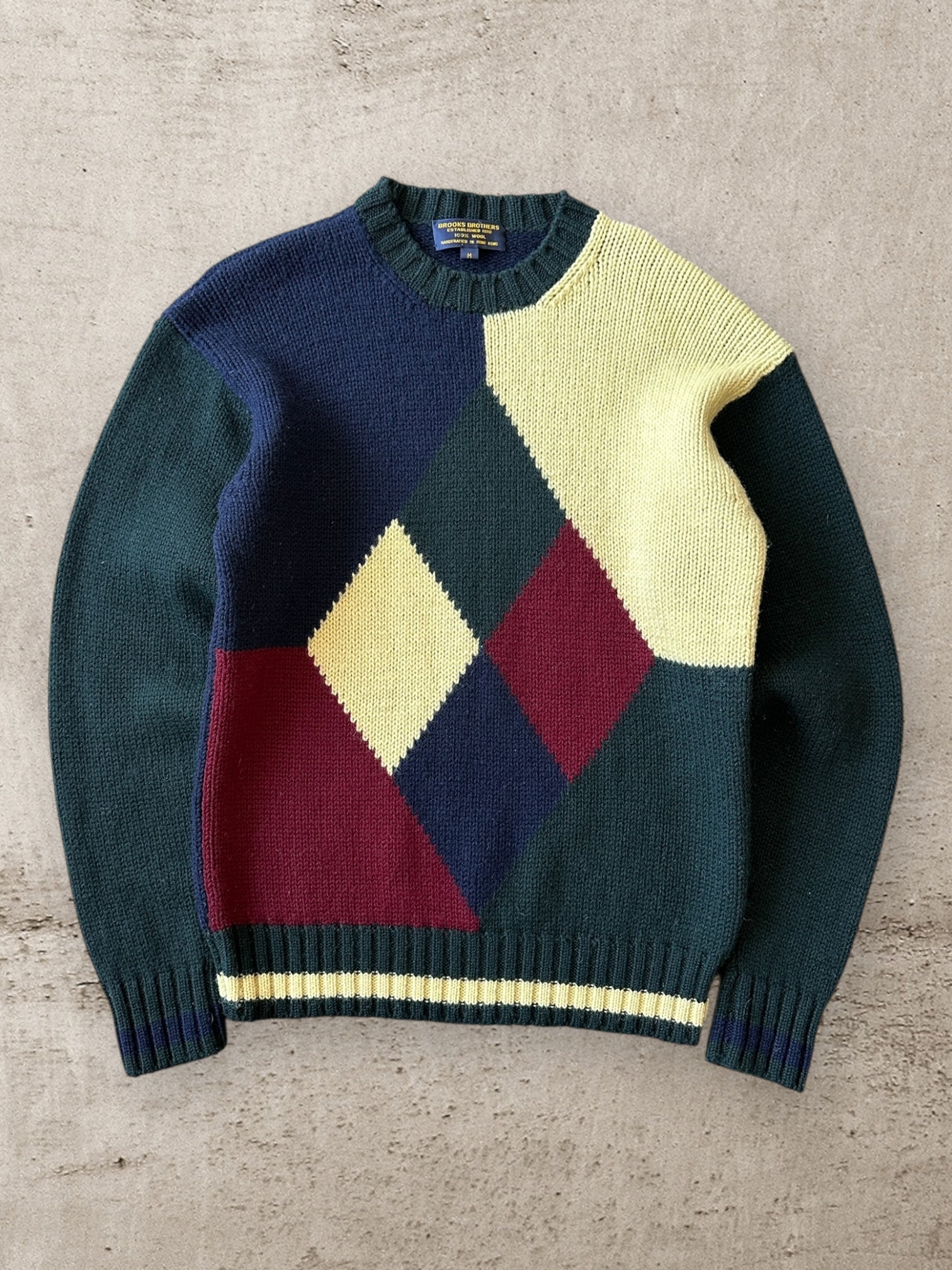 00s Brooks Brothers Geometric Knit Sweater - Medium