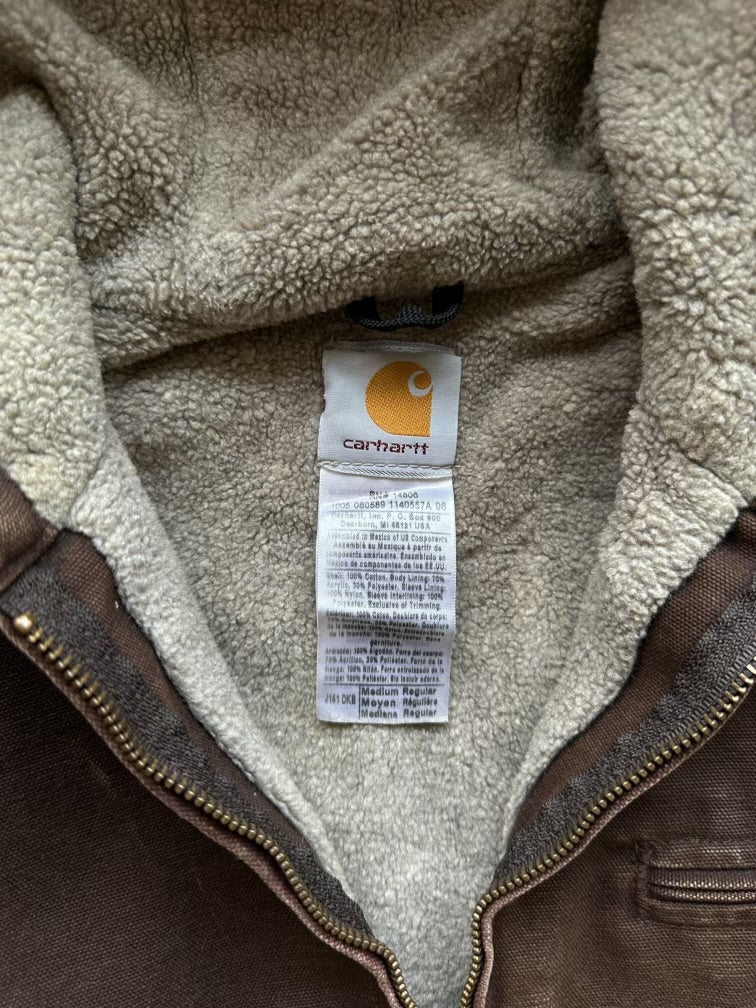 00s Carhartt Sherpa Lined Hooded Jacket - Medium