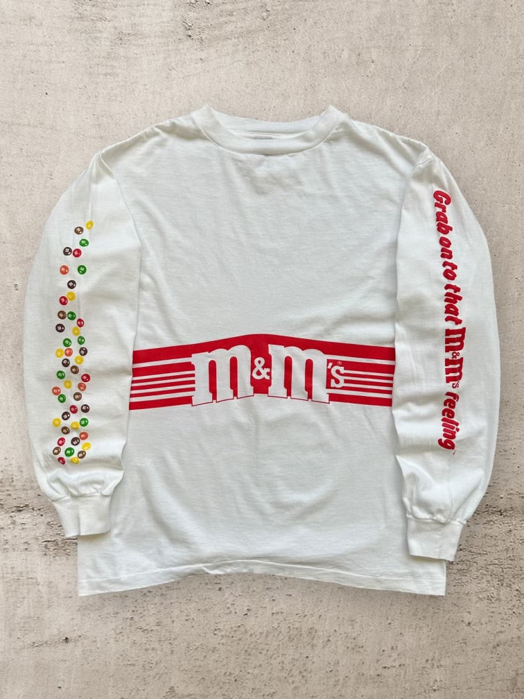 80年代 M&amp;Ms グラフィック 長袖 Tシャツ - XL