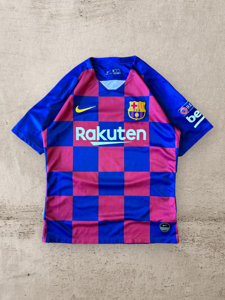 00s Nike Futbol Club Barcelona Messi Soccer Jersey - Medium