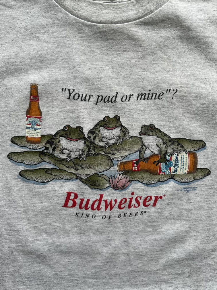 90s Budweiser Your Pad or Mine?Graphic T-Shirt - Large