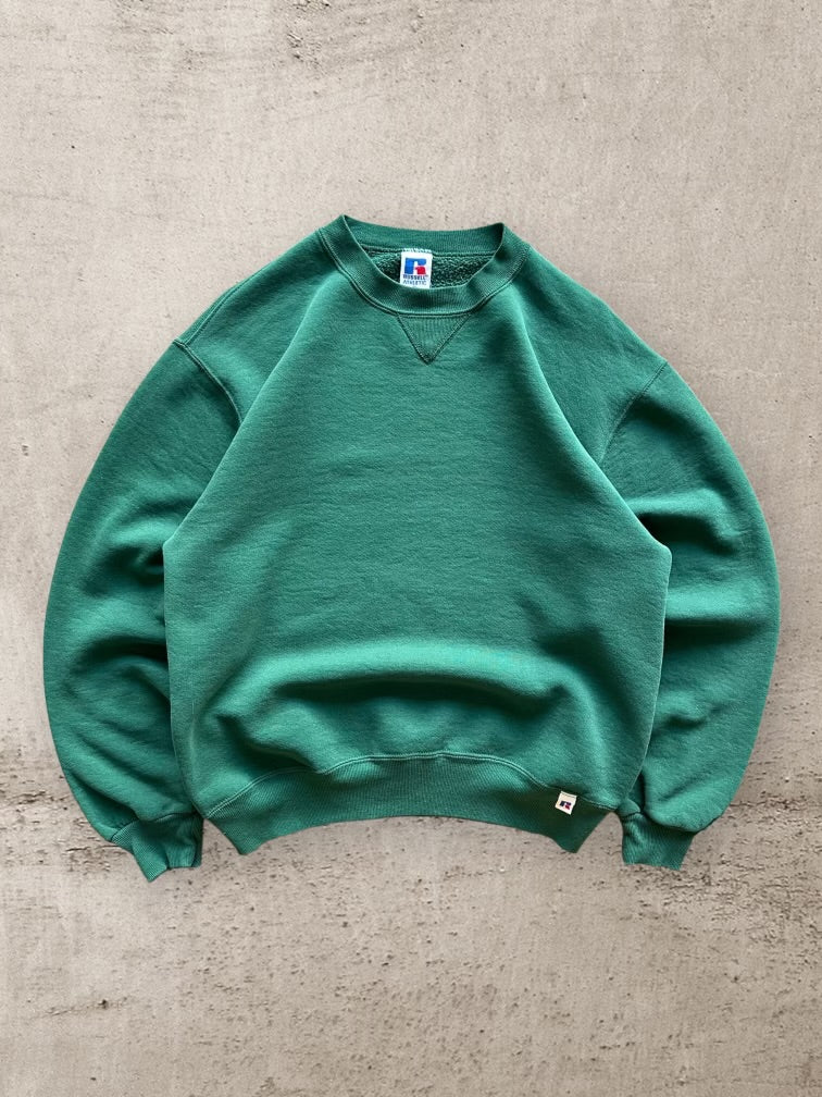 90s Russell Athletic Forest Green Crewneck - Medium