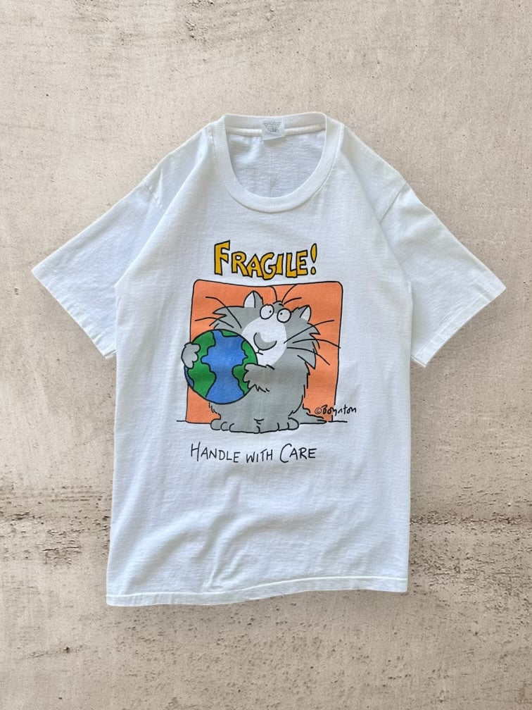 80s Fragile Handle with Care Graphic T-Shirt - Medium