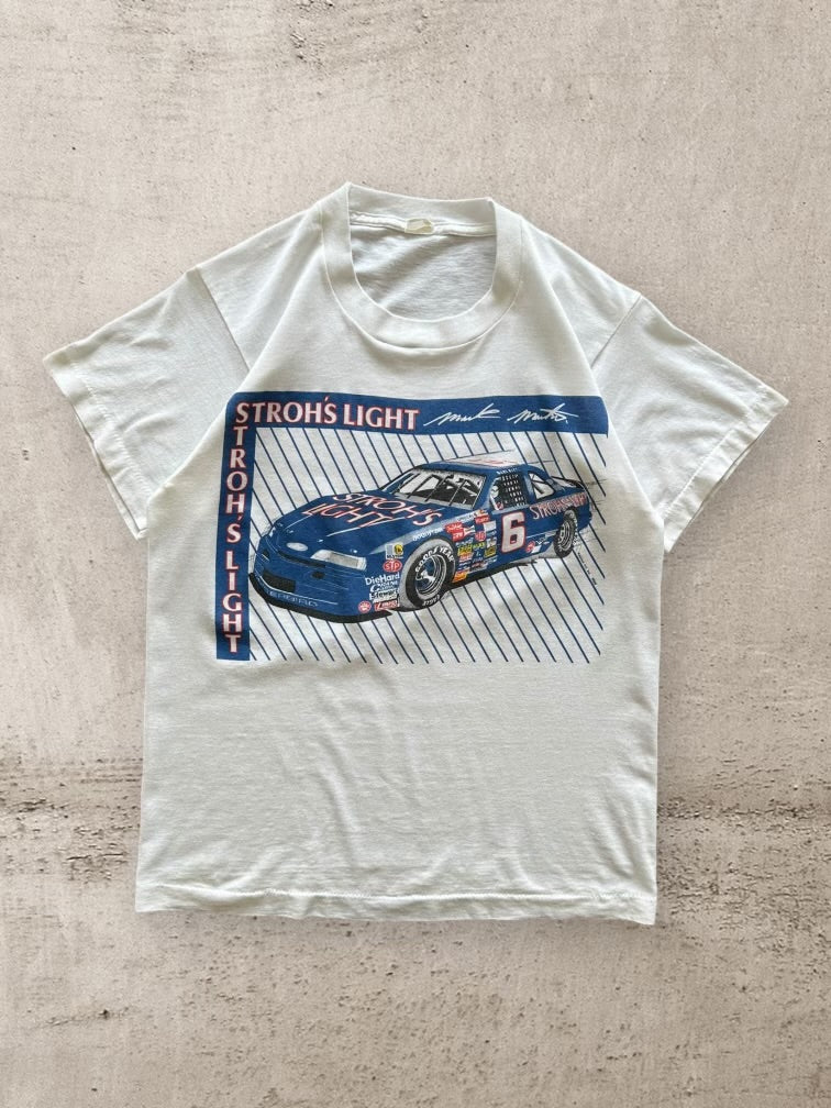 80s Strohs Light NASCAR Graphic T-Shirt - Small