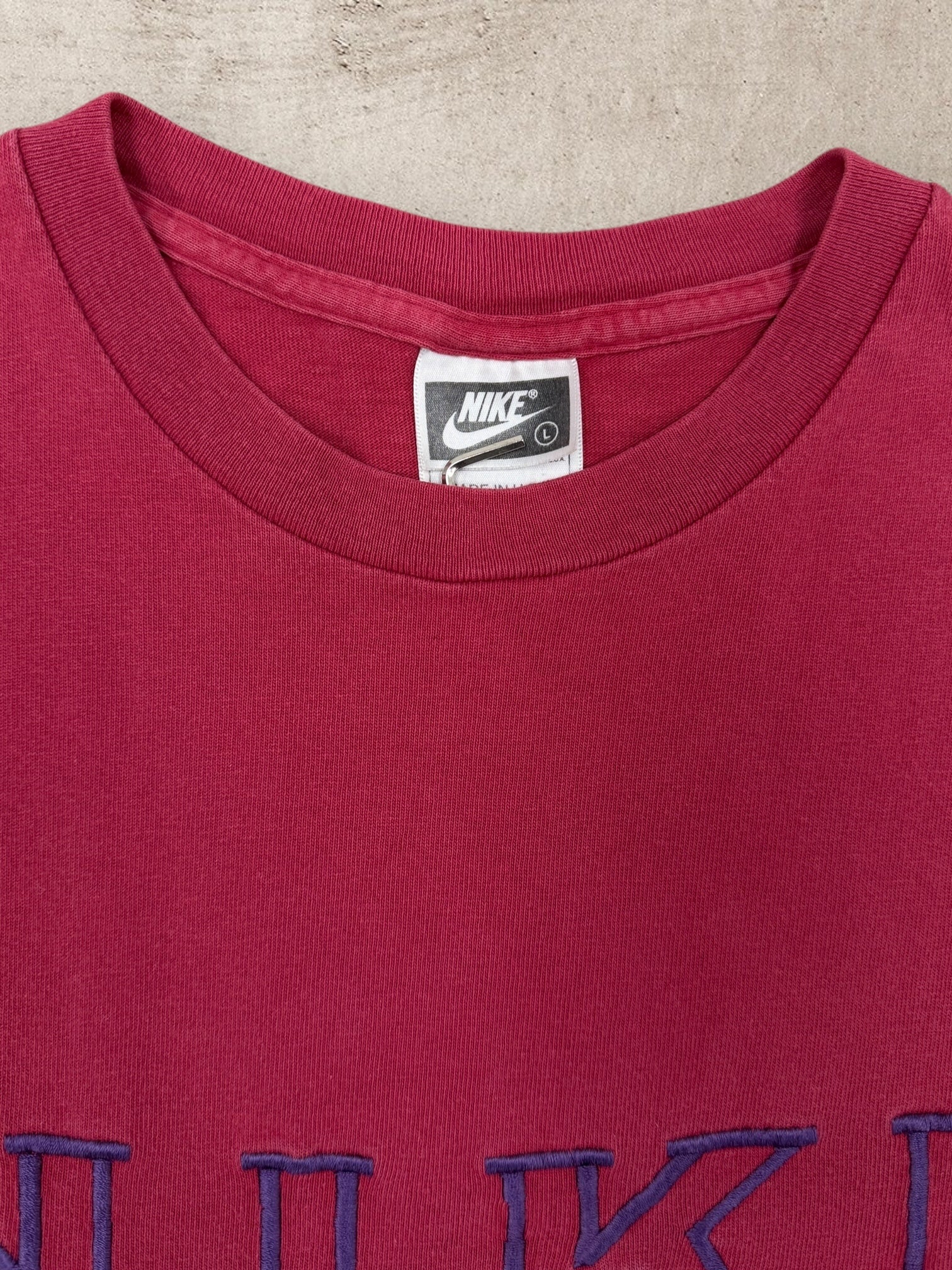 90s Nike Embroidered Spell Out T-Shirt - XL