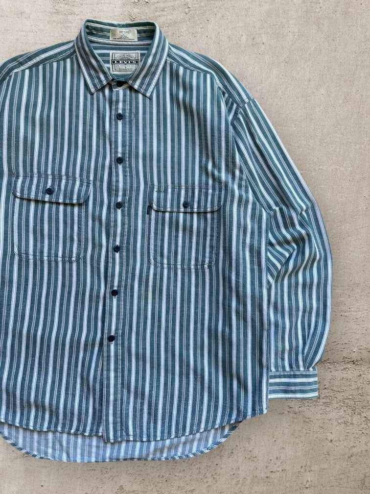 90s Levi’s Striped Button Up Shirt - XL