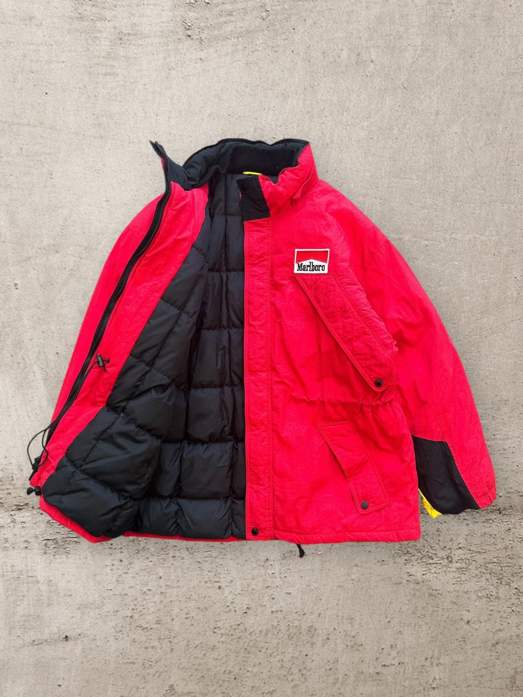 90s Marlboro Quilt Lined Puffer Jacket - Large