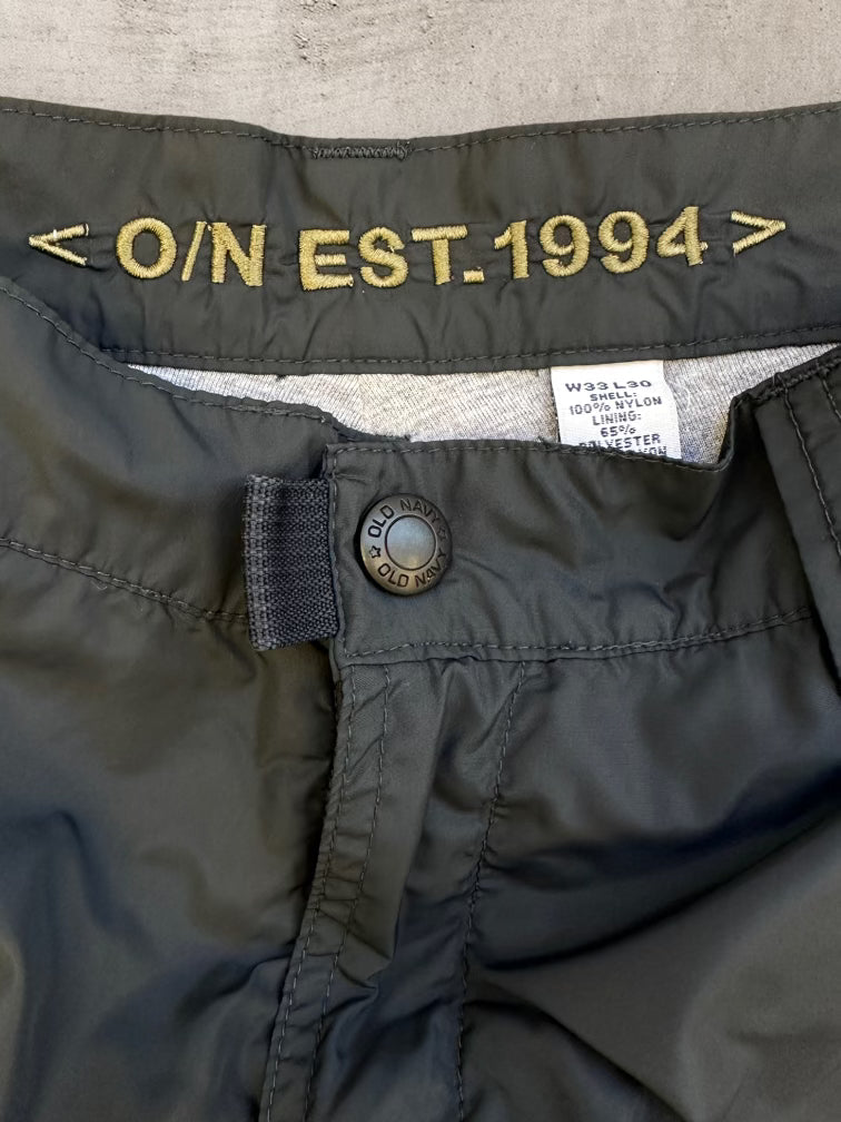 00s Old Navy Nylon Cargo Pants - 33x28