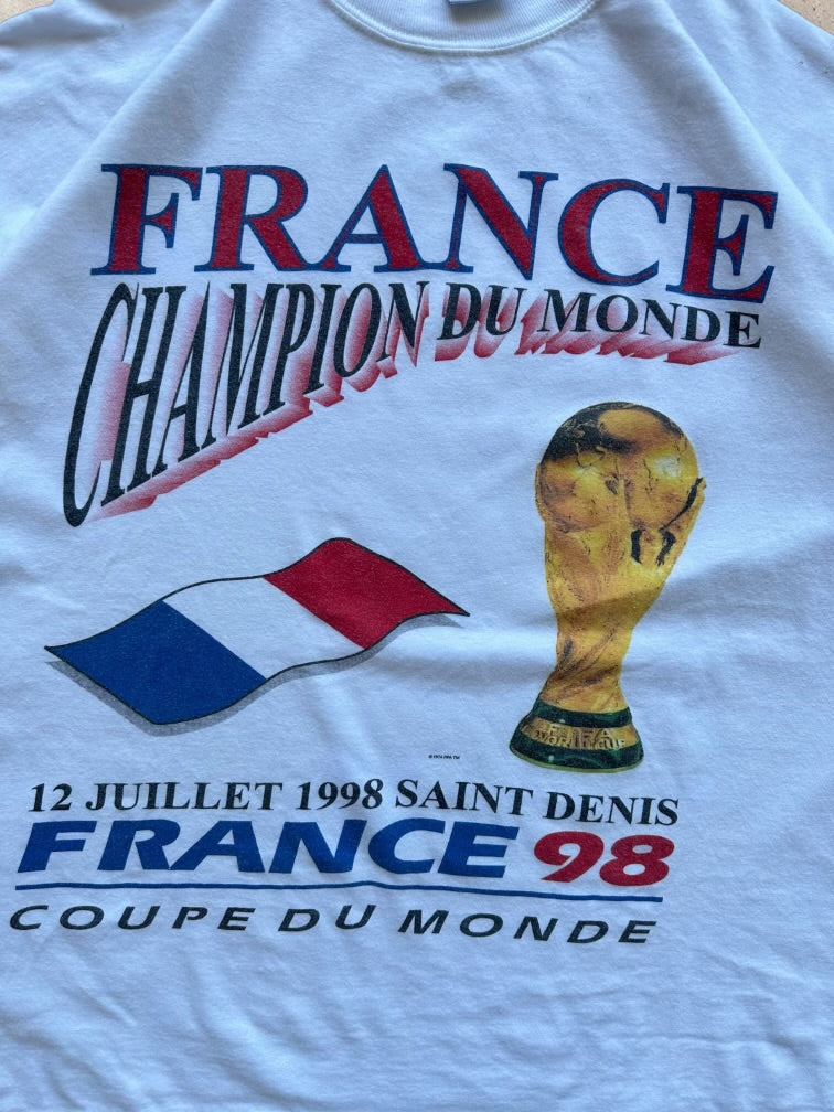 90s France Coupe Du Monde Champions Graphic T-Shirt - Large