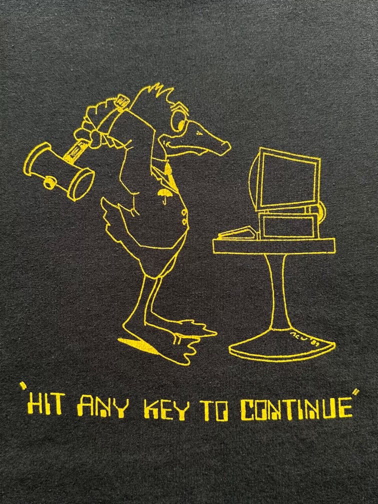 90s Hit Any Key To Continue Graphic T-Shirt - Large