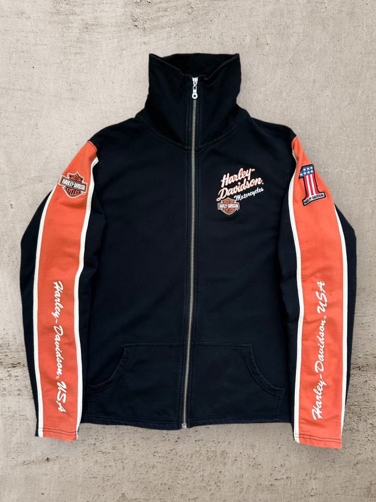 00s Harley Davidson Striped Zip Up Sweatshirt - XL