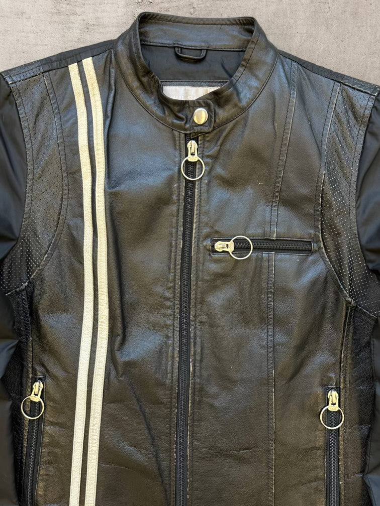 00s Wilson Maxima Leather & Nylon Moto Jacket - Women's Medium