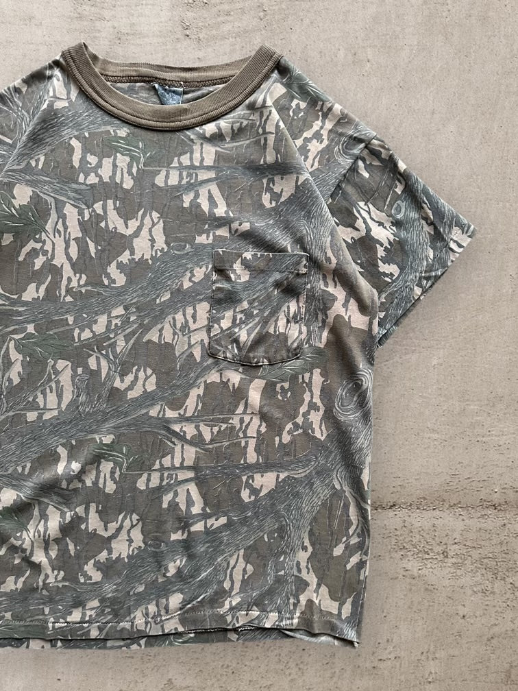 80s Real Tree Camouflage Pocket T-Shirt - Small