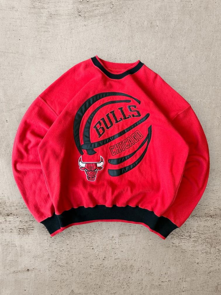 90s Chicago Bulls Color Block Crewneck - XL