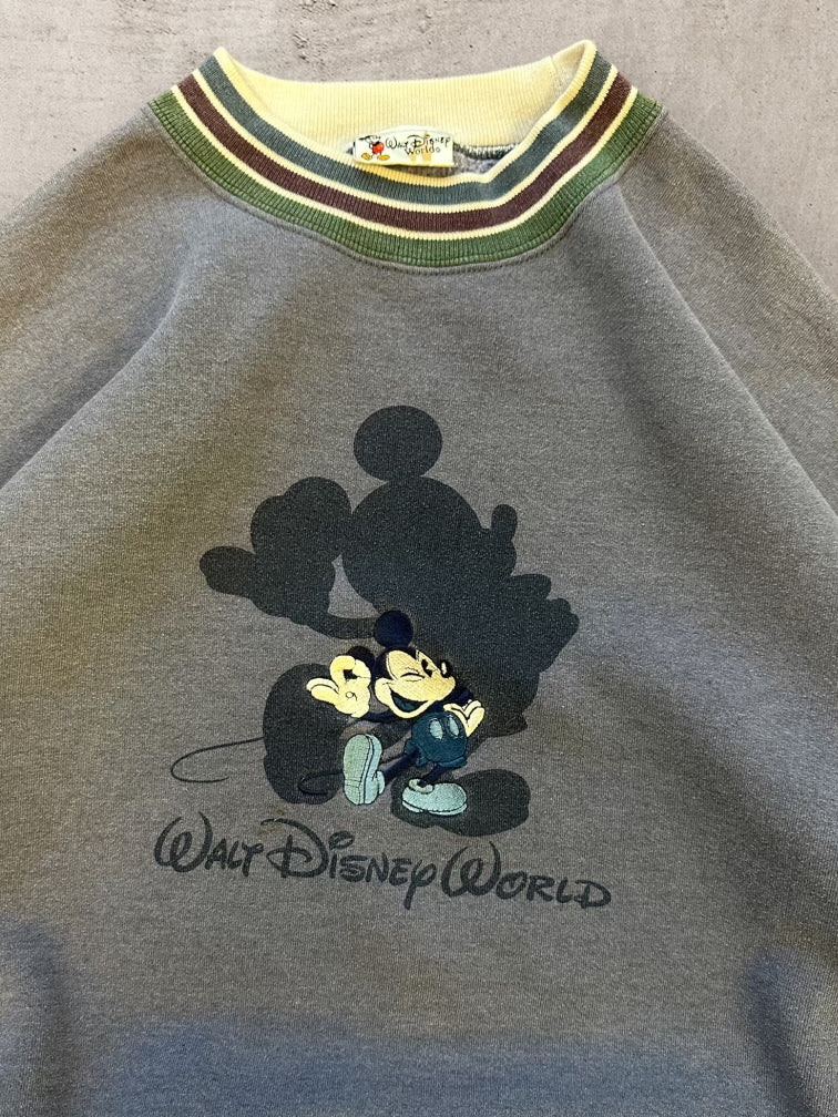 90s Embroidered Walt Disney World Striped Crewneck - XL