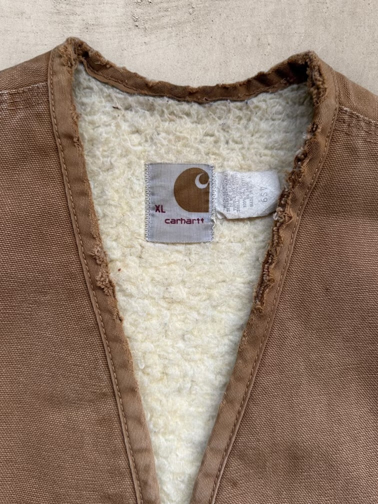 70s Carhartt Sherpa Lined Vest - XL