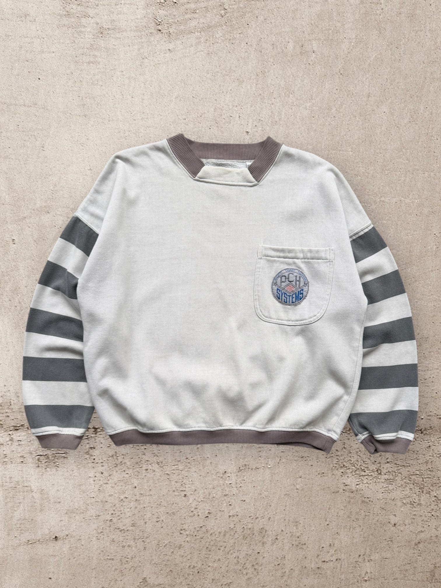 90s PCH Systems Striped Crewneck - Medium