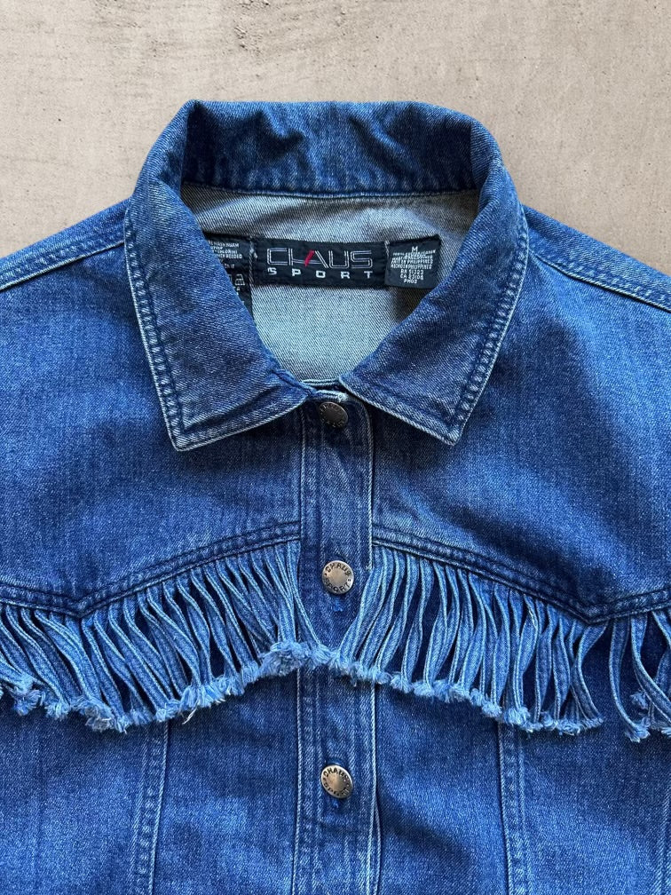 90s Claus Sport Tasseled Denim Jacket - Medium