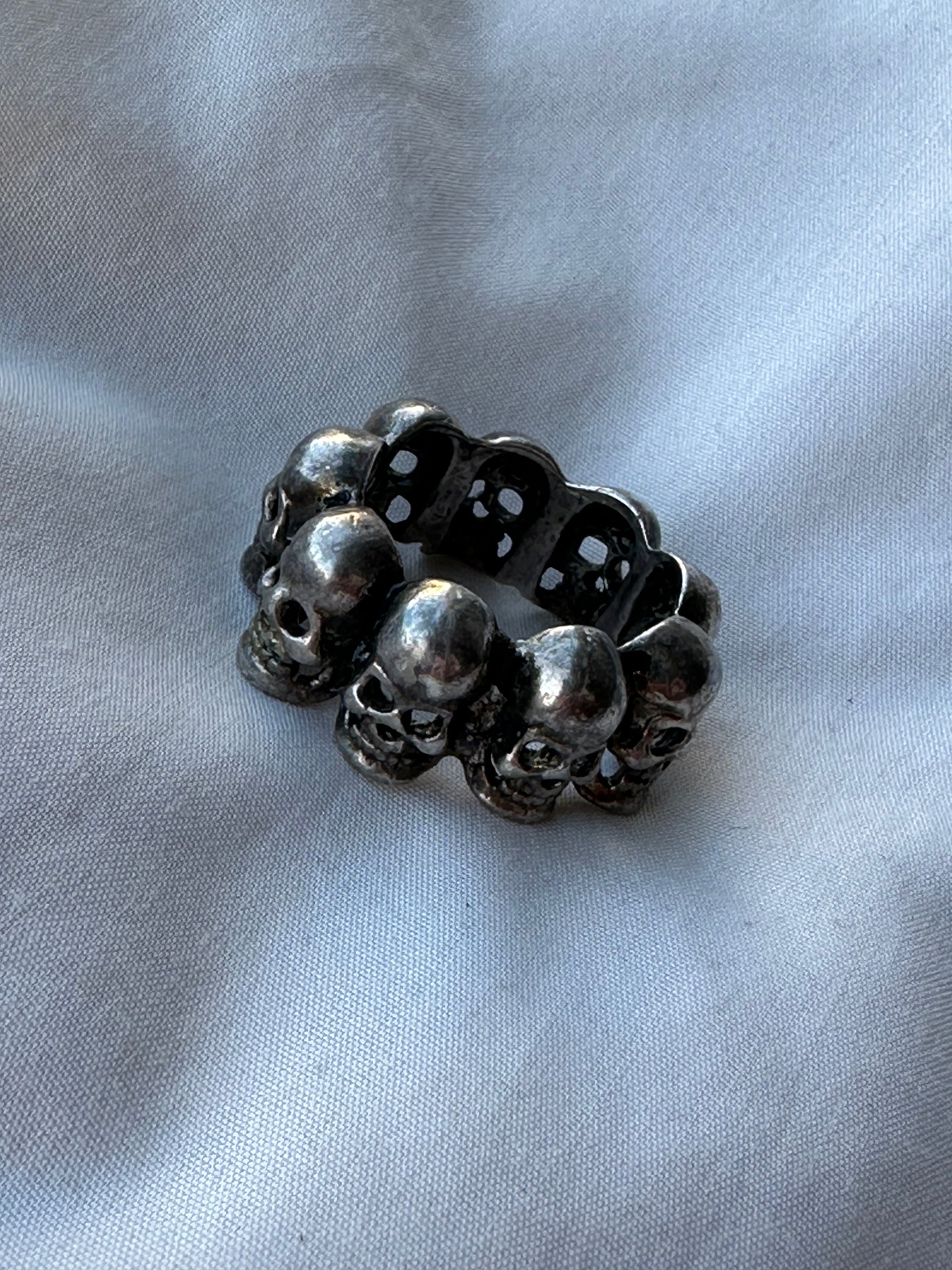 80s/90s Circle of Skulls Biker Ring Size 11