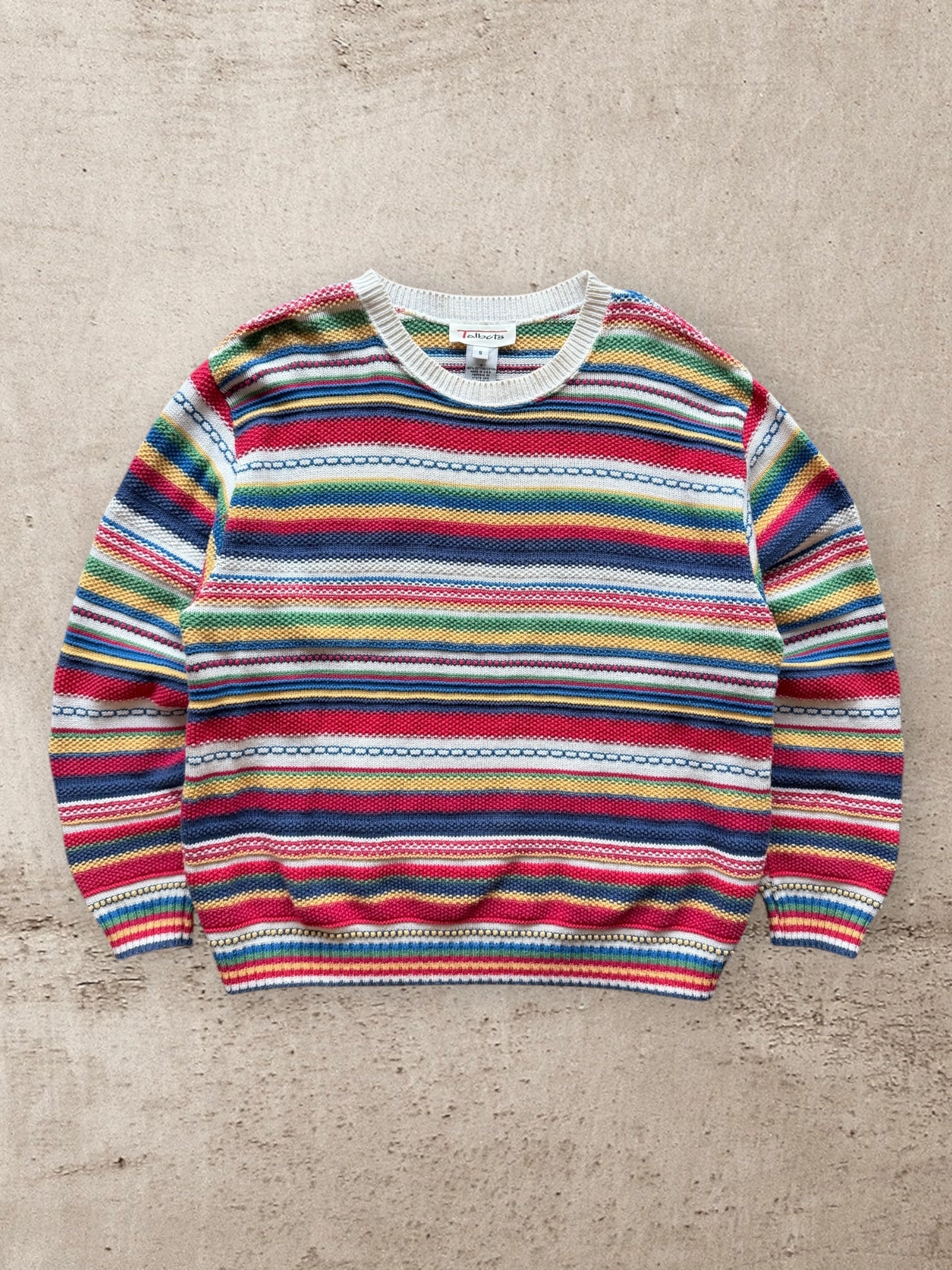 90s Talbots Striped Knit Sweater - Medium