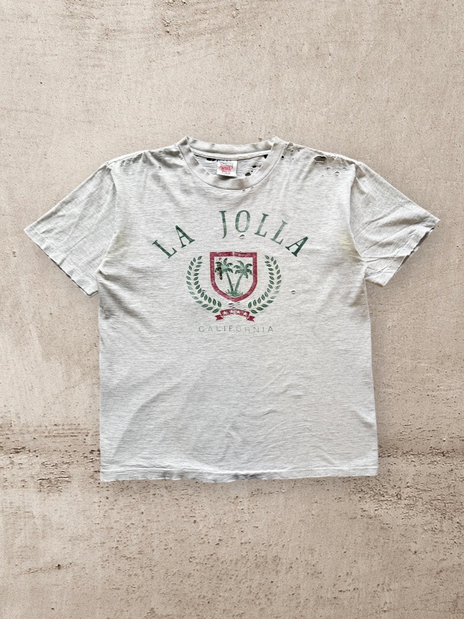 90s LA Jolla Distressed Graphic T-Shirt - XL
