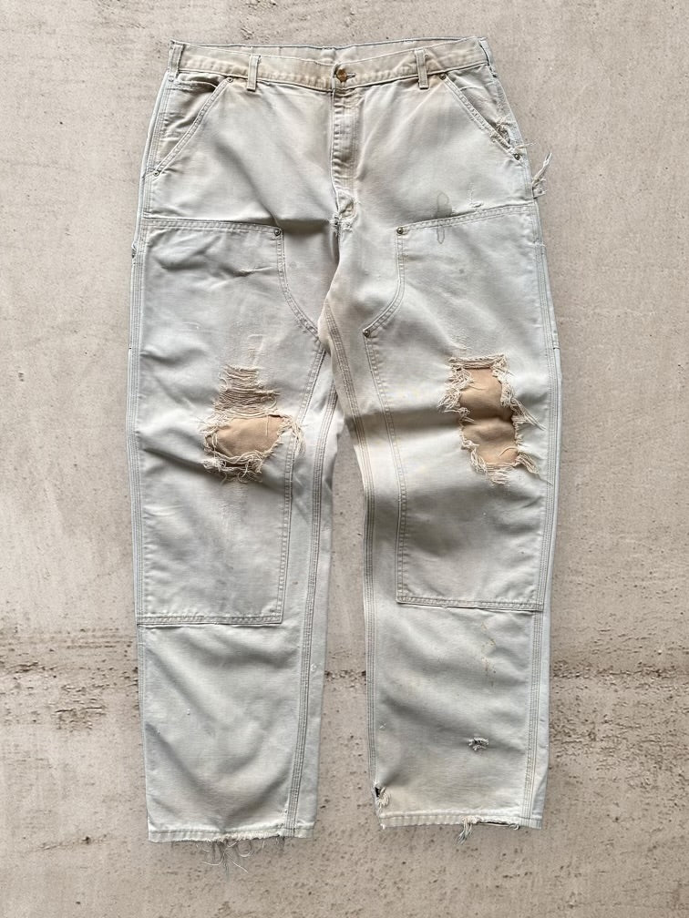 90s Carhartt Distressed Double Knee Pants - 37x30