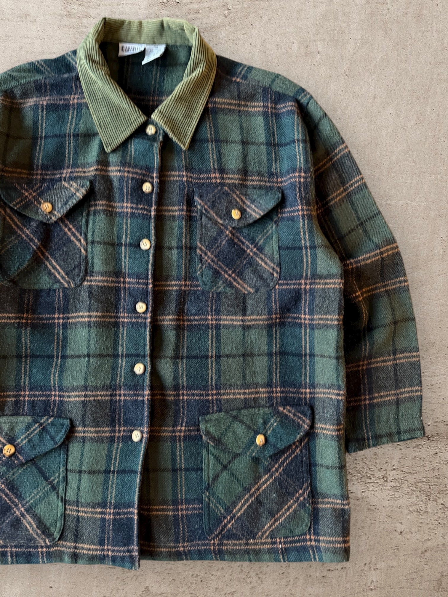 90s Capacity Wool Plaid Chore Shirt - Large