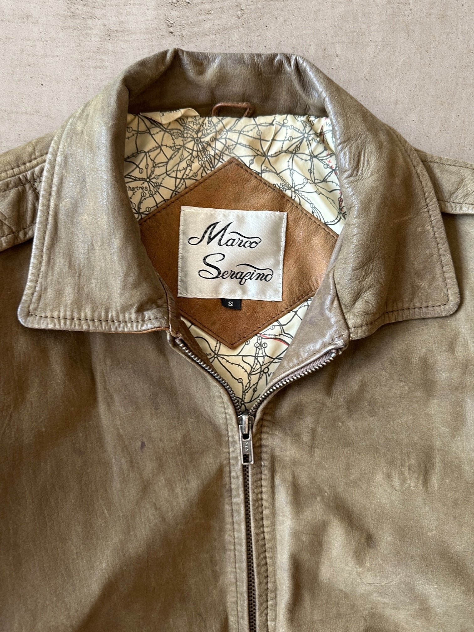 80s/90s Marco Seragino Bomber Leather Jacket - Small