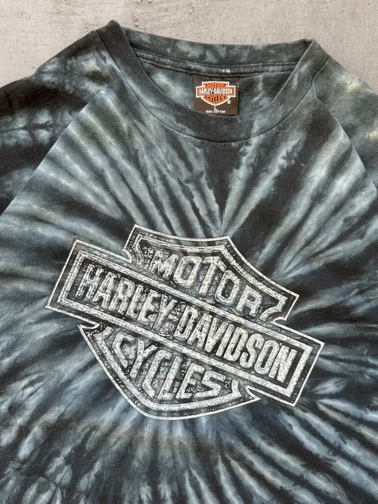 90s Harley Davidson Tie Dye Graphic T-Shirt - Large