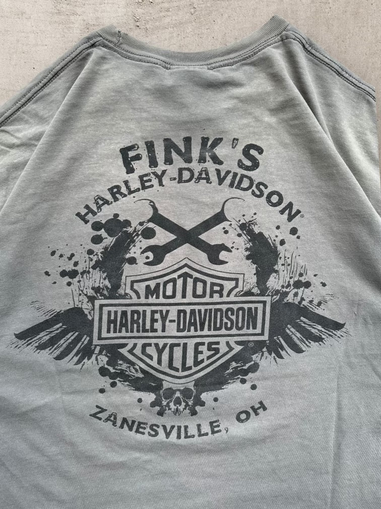 00s Harley Davidson Faded Graphic T-Shirt - XL