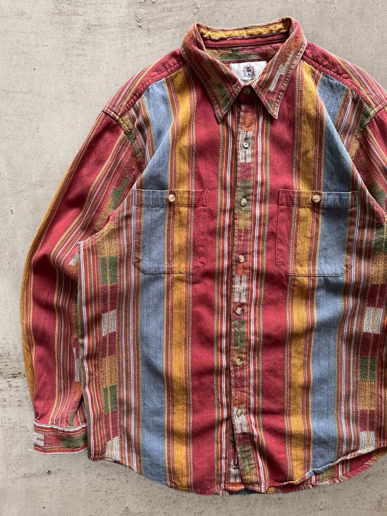 90s The Territory Ahead Multicolor Striped Button Up Shirt - XL
