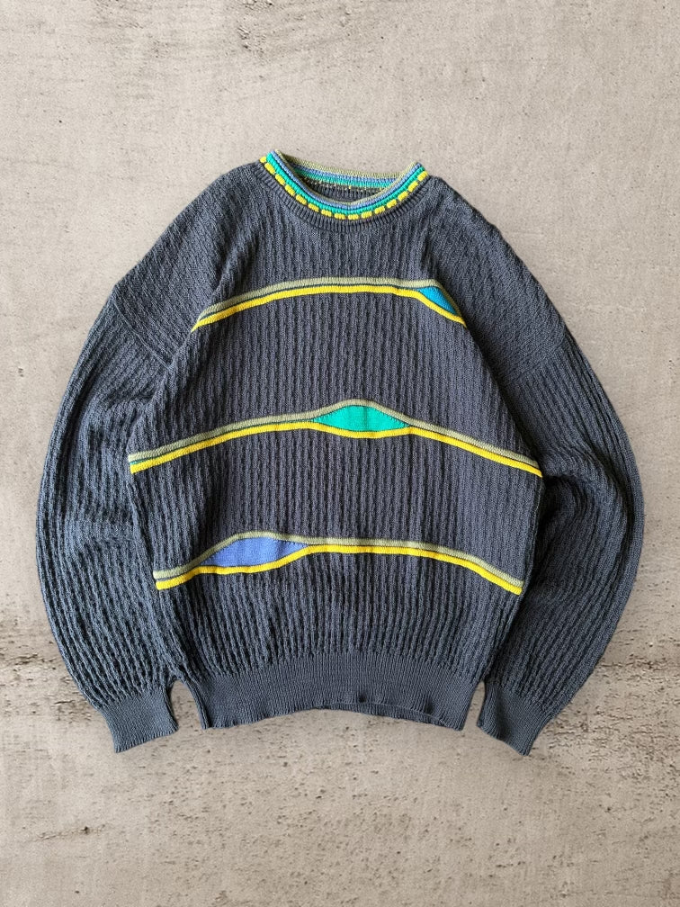 90s Reunion Striped Knit Sweater - XL